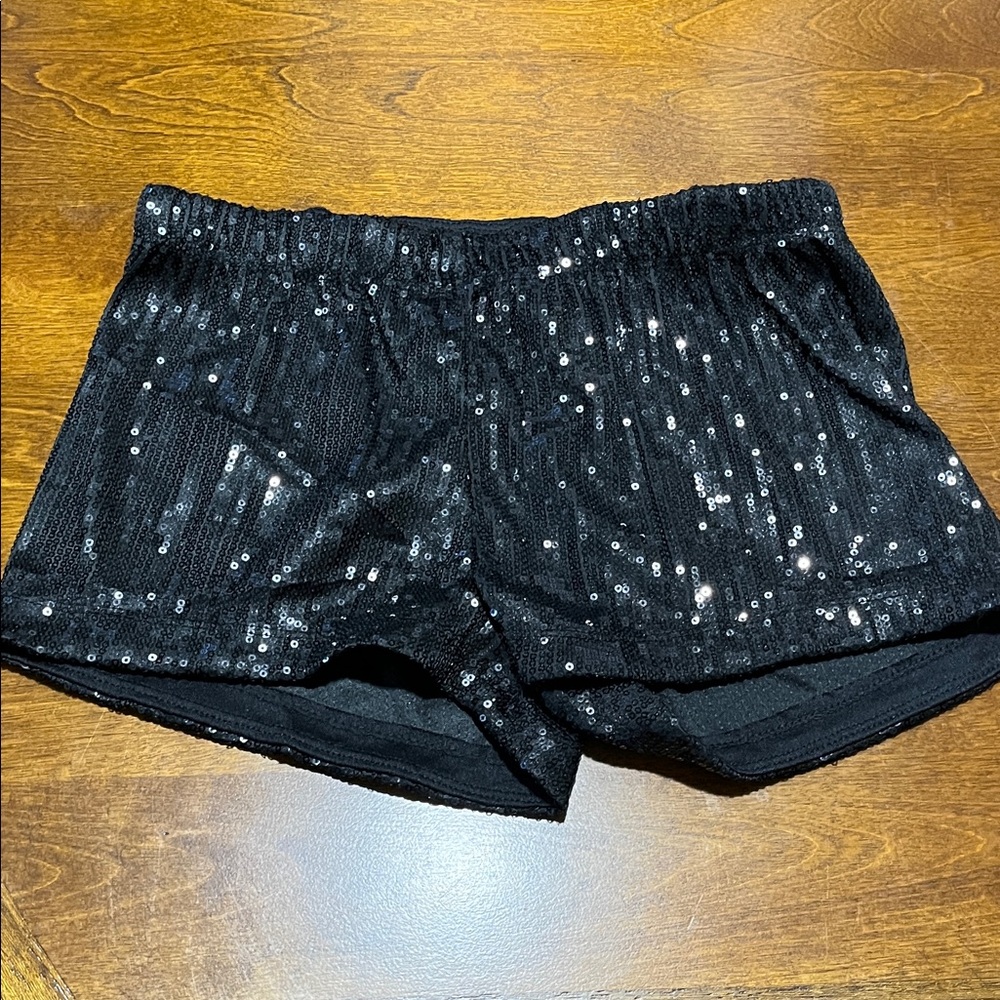 Black Sequin Women's Shorts